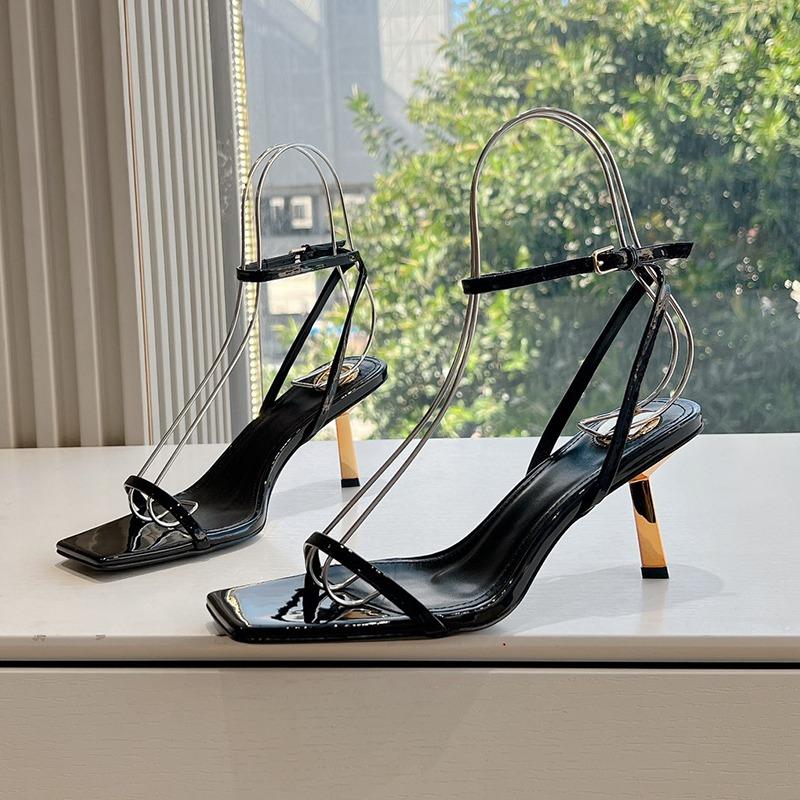 Fashion 2025 Summer New Thin High Heel Sandals for Women Cross-border European Fashion Versatile Thick Sole Waterproof Sandals for Women