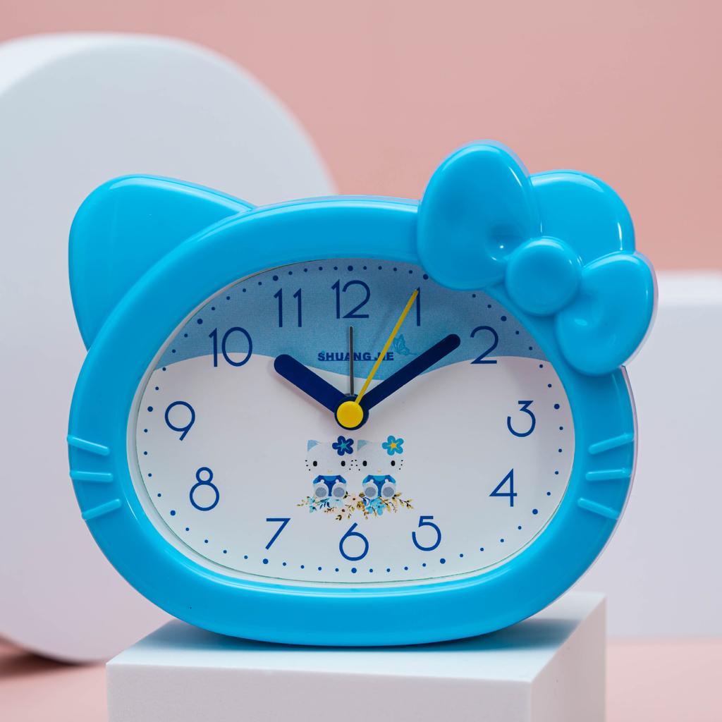 Cat cartoon alarm clock student creative plastic alarm clock with alarm clock with cute accessories clock watch