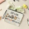 Cute Cartoon Kitten Cosmetic Bag Versatile Large Capacity Pencil Storage Pouch Portable Travel Toiletry Bags Female Clutch Bags