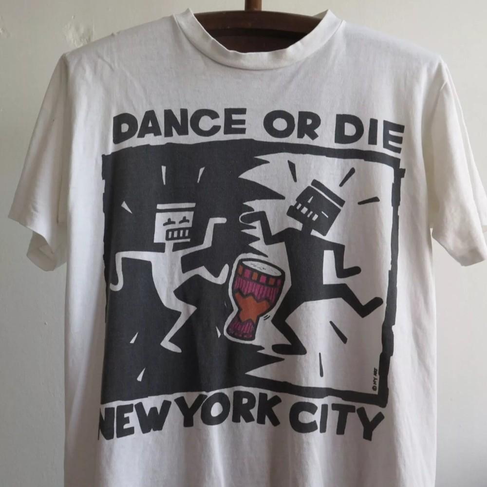 

Vintage Keith Haring Dance Or Die T Shirt Dance Or Die New York City RARE Art T Unisex T-Shirt L
