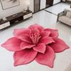 Yousheng Floor Mat 3D Flower Pattern Crystal Velvet Bathroom Mat Anti-Slip Dot Backing Large Absorbent Quick-Drying Bath Mat