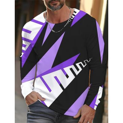 2024 neues Herren Sport Schnelltrocknendes Langarm T-Shirt 3D Druck Hochauflösend Sport Herren Herbst Oberteile Casual Rundhals