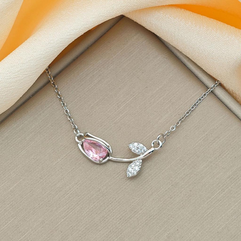 Fashion Elegant Colorful Crystal Tulip Flower Charm Bracelets for Women Girls Adjustable Copper Box Chain Accessory Jewelry Gift