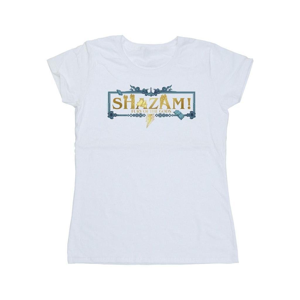 DC Comics Womens/Ladies Shazam Fury Of The Gods Golden Logo Cotton T-Shirt