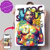 Tupac Shakur Art Wpap Personnalisé Affichette Métallique Texturée Décoration Murale Panneau en Fer Blanc pour Salle de Jeux Décoration Homme Luxe