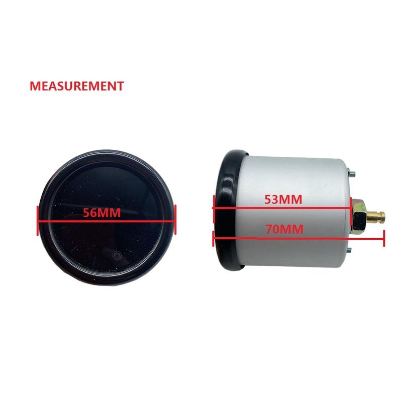 BAOLUN 2" 52mm Universal Car Turbo Boost Gauge Pointer LED BAR Pressure Meter 7 Color Black Face with cup & without cup
