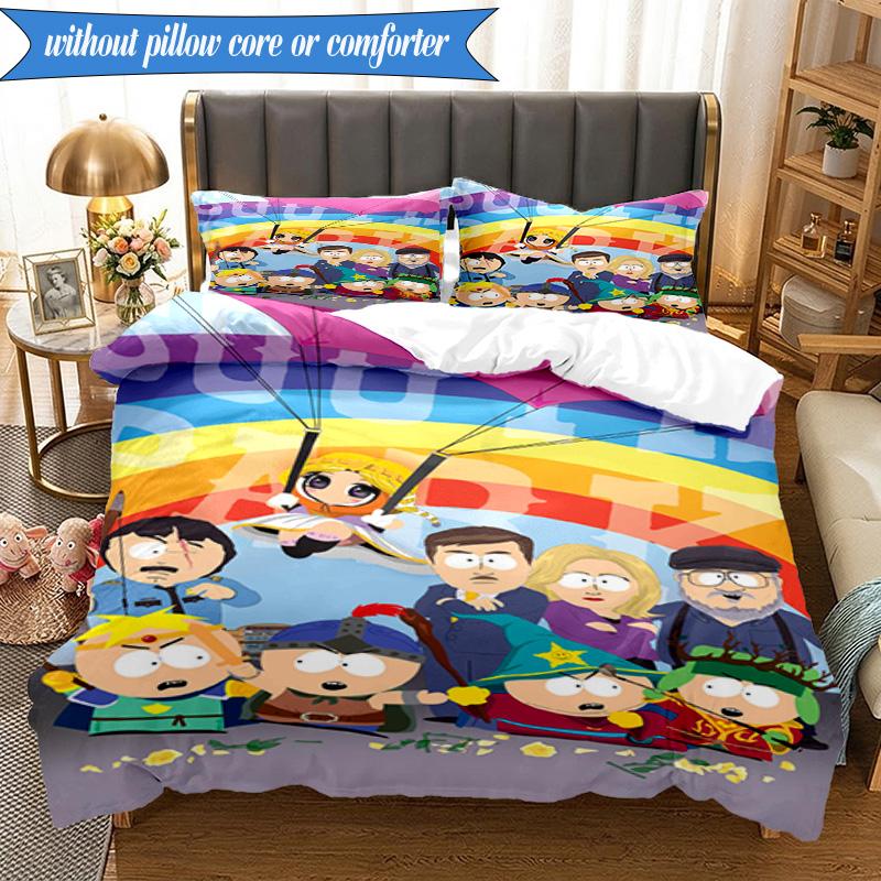 South Friends Adventure 3pcs K-pop music group Bedding set,Ideal for Bedroom, Dormitory,Including Duvet Cover And 2pcs Pillowcases,Fan gifts