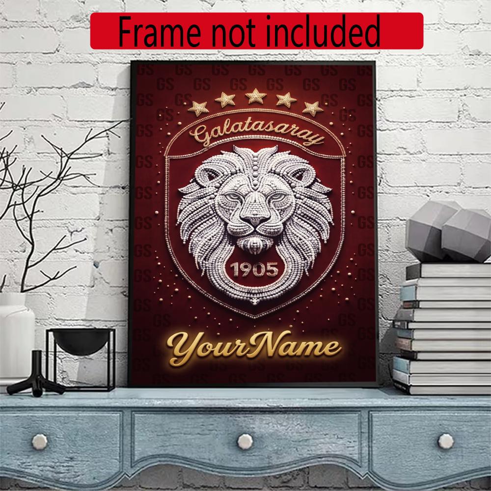 Galatasaray Personalized Name Round Diamond Painting Kit Diamond Embroidery Painting Rhinestones Mosaic Frameless Handwork Decoration Arts