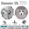 Yantai K21-125 Self-Centering Three-Jaw Chuck, M8 Front-Mounted Lathe Chuck