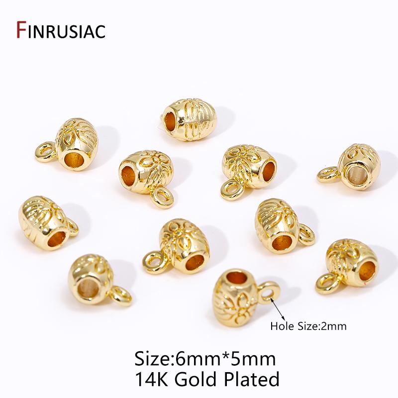 18K Gold Plated Brass Pendant Bail With Closed Ring,Pendant Connectors Bail Clasps For DIY Jewelry Making Findings Accessories 20 pieces