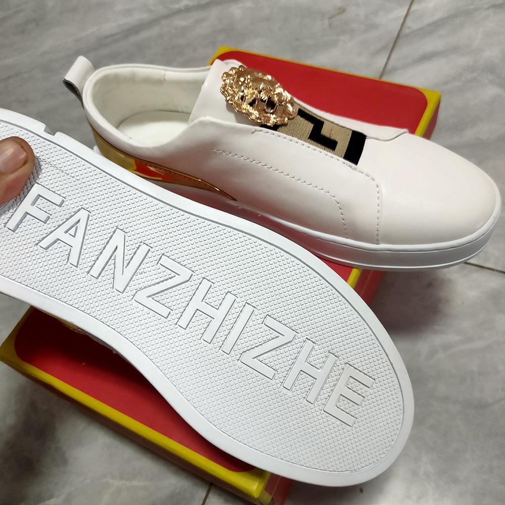 Fashionable Versatile Casual Board Head Leather Suede Light High-end Feel Business White Leather Walking Shoes Loafers Sneakers