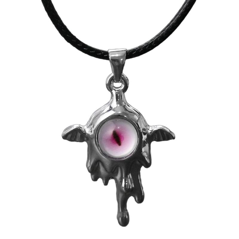 Gothic Liquid Heart Pendant Necklace Devil Eye Cross Choker Punk Devil Eye Clavicle Chain for Women Jewelry Accessories