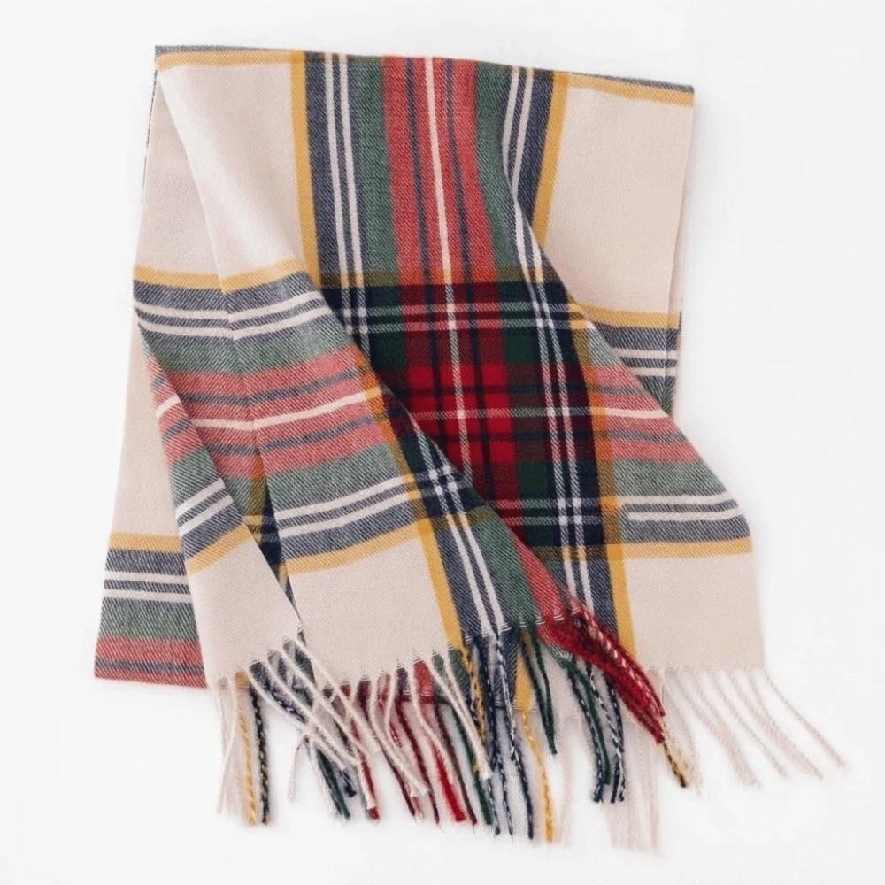 Plaid Cashmere Neckwear Classic Gingham Shawls Warm Stoles Tartan Mufflers Party