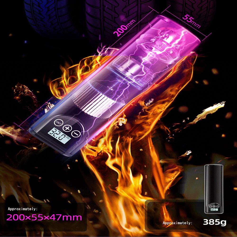 Portable 12V 150PSI Rechargeable Air Pump Tire Inflator Cordless Compressor Digital Car Tyre Pump for Car Bicycle Tires Balls