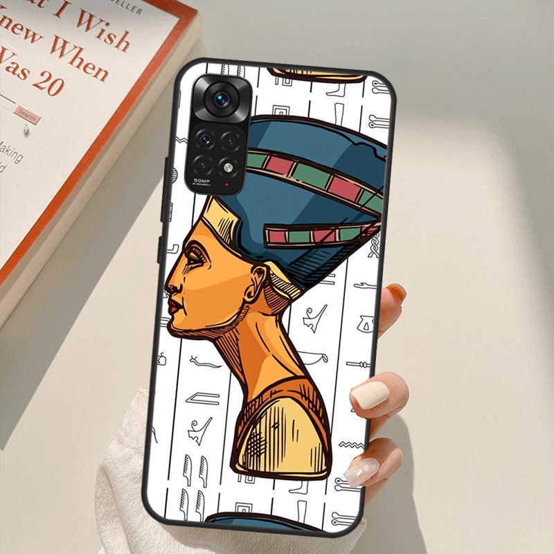 Egypt Nefertiti Ankh For Redmi 10A 10C 9A 9C 9T K40 K50 Gaming Phone Case For Redmi Note 11S 10S 9S 9 10 11 Pro