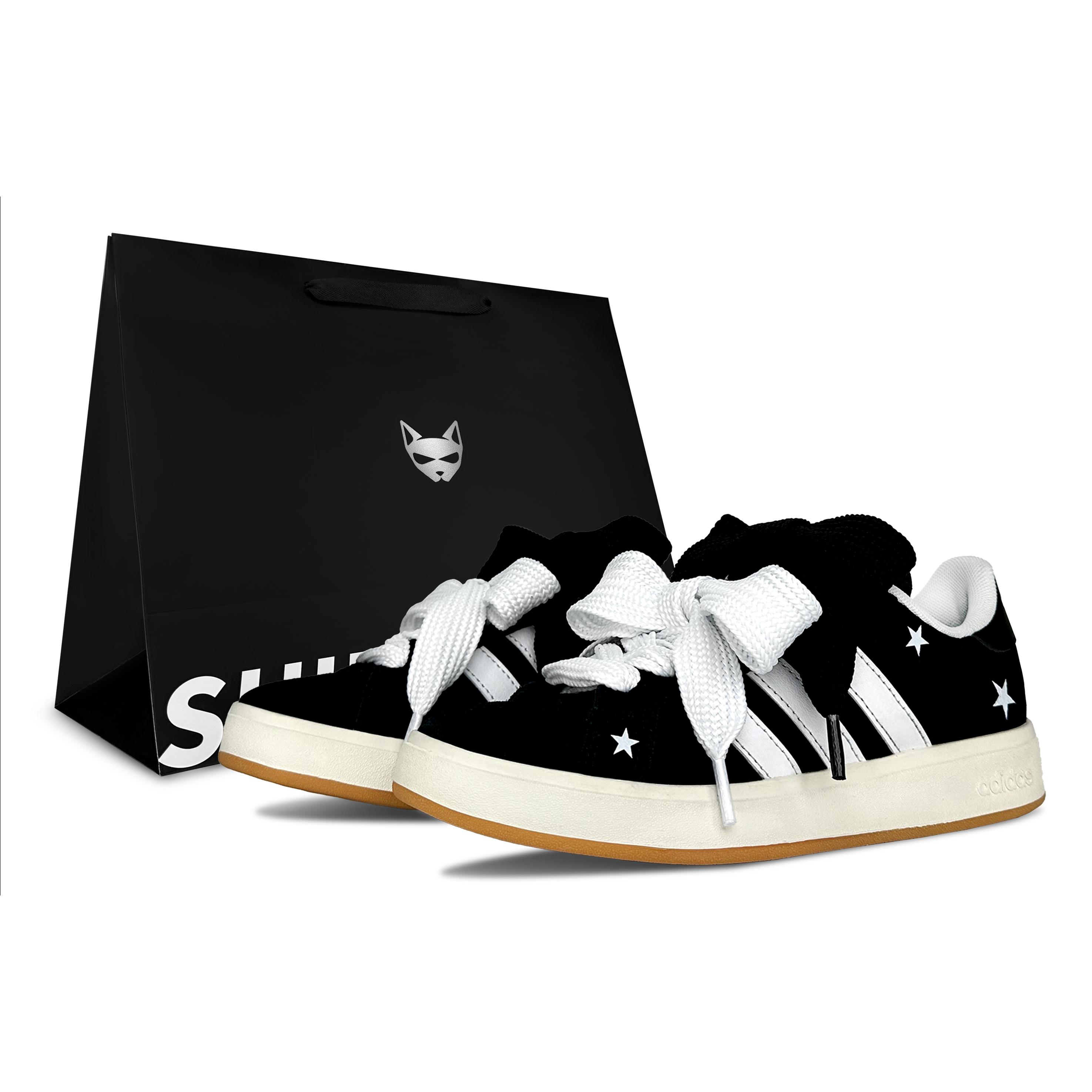 

Adidas Grand Court Base 00s Adventure Stars, Shimmery Cat, Shopping Bag Abrasion Resistant Low top Skateboard Shoes JP6335(Team879-) 37⅓