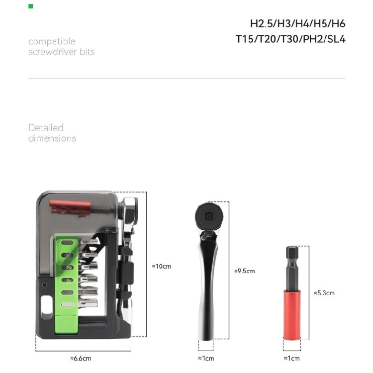 12 in 1 Bike Maintenance Multitool Small Ratchet Wrench Light Weight Cycling Tool Alloys Bit Extension Bar Repair Set