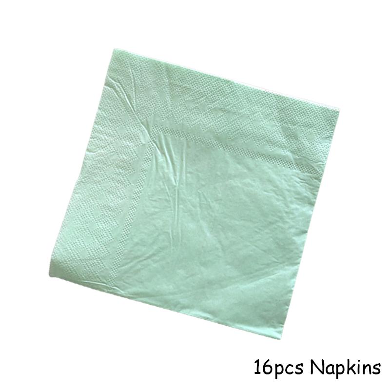 Mint Green Gold Disposable Tableware Party Napkins Paper Plates Straw Cup Kids Birthday Party Supplies Favor Wedding Decoration