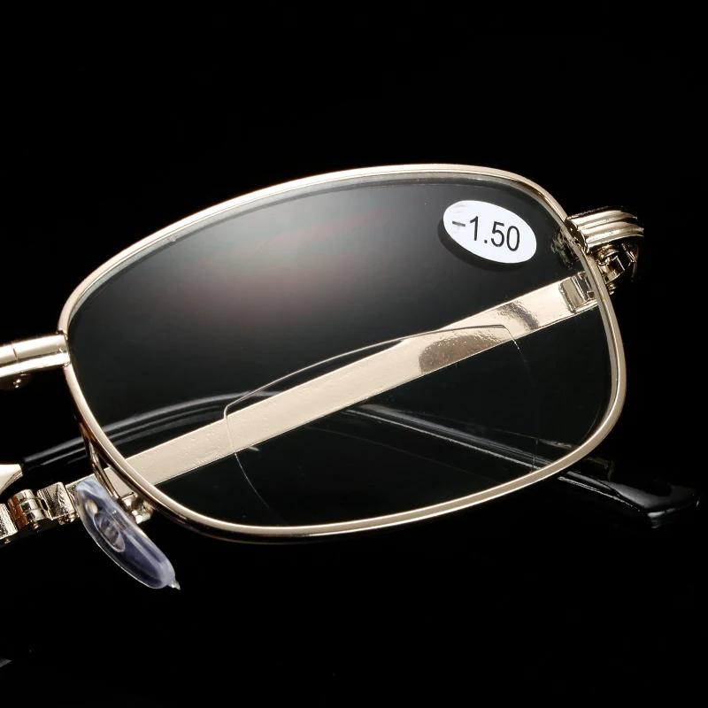 Nye Sammenleggbare Fotokromatiske Nærsynthetsbriller For Forretningsmenn Unisex Bærbare Fargeskiftende Ferdige Nærsynthets Solbriller Til -4.0