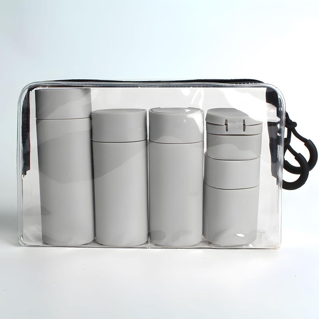 TPU PE Leeres Reiseflaschen-Set, Nachfüllbare Kosmetikbehälter für Shampoo Duschgel Lotion Creme, Tragbares Hautpflege-Set
