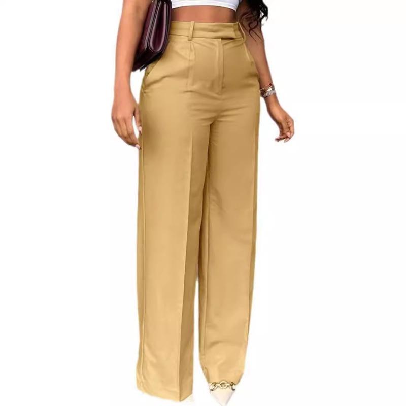 Women's New Commuter High-waisted Draped Straight Wide-leg Casual Formal Trousers