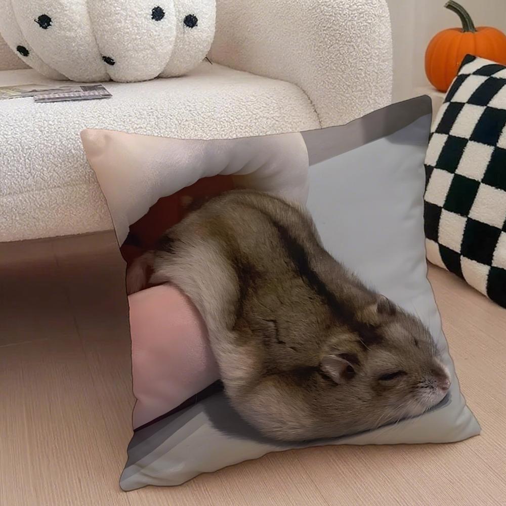 Hilarious Funny Hamster Meme Cute Art Cushion Cover Throw Pillow Cover Hidden Button Durable Polyester Chair Cushion