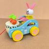 Pull String Wooden Car Toy Toddlers Boys Girls Cartoon Animal Drum Beating Vehicle Toy Educational Motor Skill Early Development Pulling Rope Car