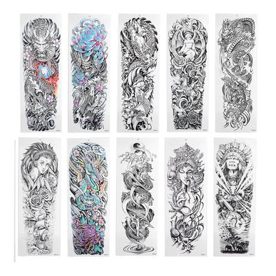 Lifelike Tattoo Stickers Fake Temporary Tattoo Large Full Arm Sticker Waterproof Tattoo Template