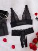 New European and American sexy lingerie cross-border trade black lace women's sex pajamas