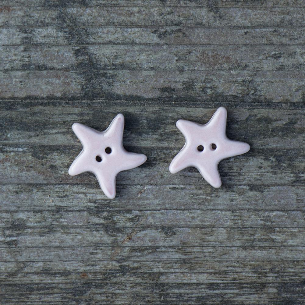 Handmade Ocean Style Ceramic Starfish Buttons - Colorful Clothing Accessories