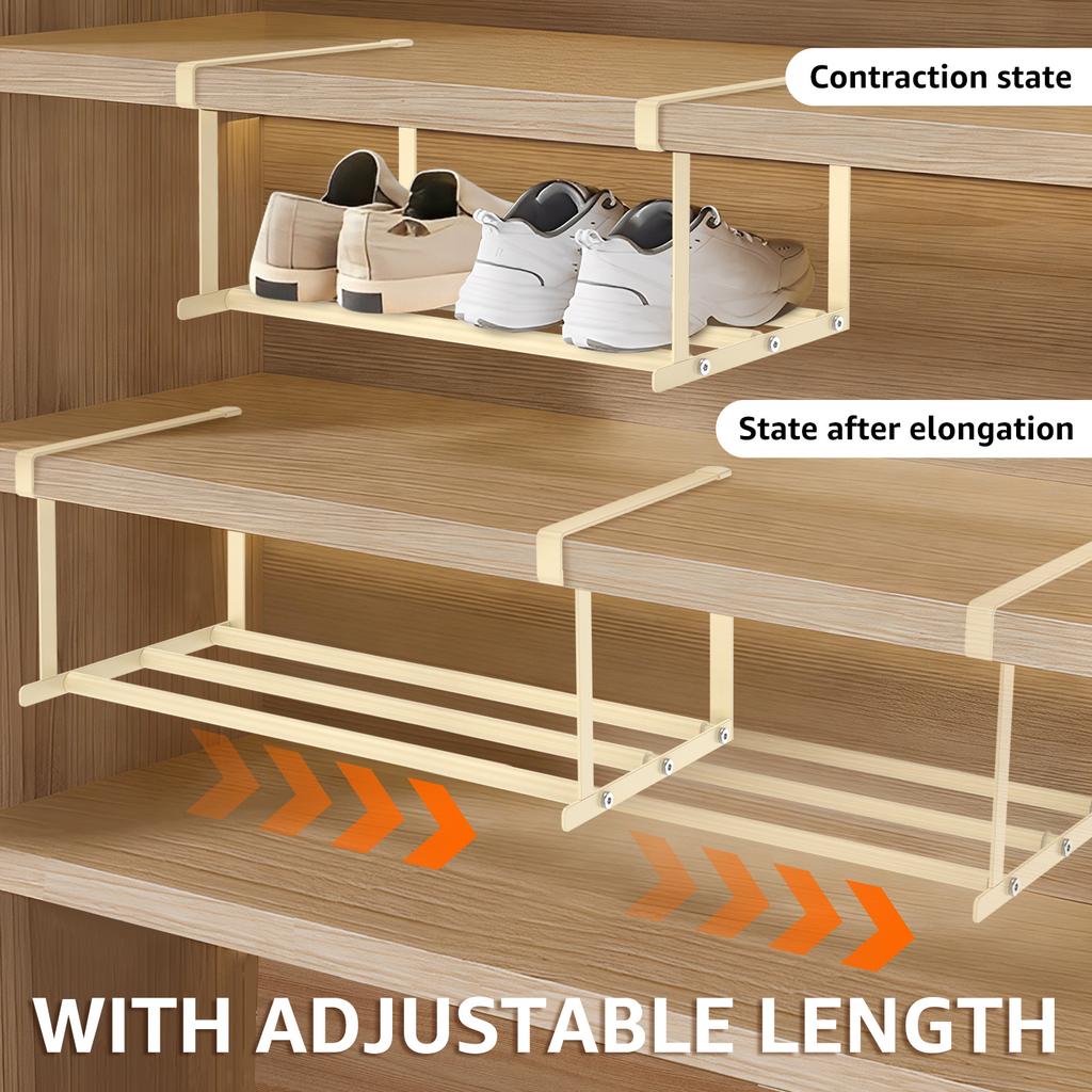 Expandable Shoe Rack Hanging Under Cabinets Clothes Shoe Storage Shelf Adjustable Household Retractable Organizer