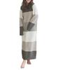 Fluffy Striped Loungewear Dress for Cute and Adult Long Sleeve Relaxing Loose Fit Korean Long Charcoal [DONOBAN] Women, Pajamas, Loungewear, Wear,
