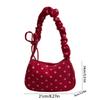 Cloth Polka Dot Shoulder Bag Ruched Strap Canvas Underarm Bag Comfortable Printed Handbag  Shopping