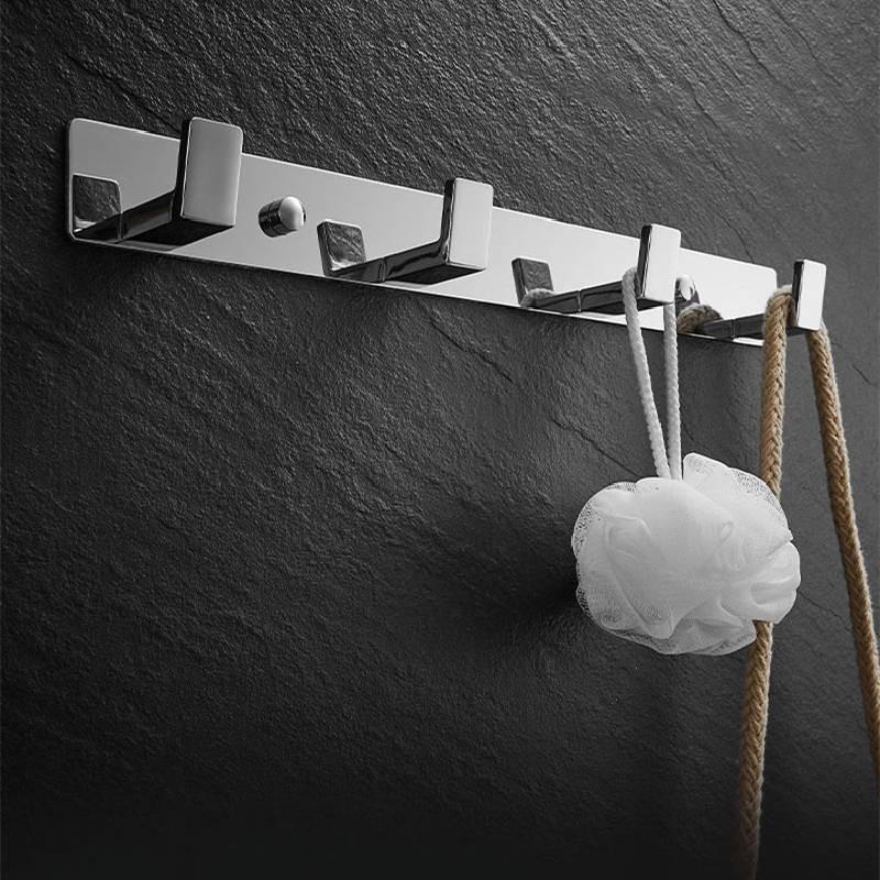 4 Hooks Coat Wall Mount Screw Hook Chrome Bath Towel Robe Rack Bathroom Kitchen