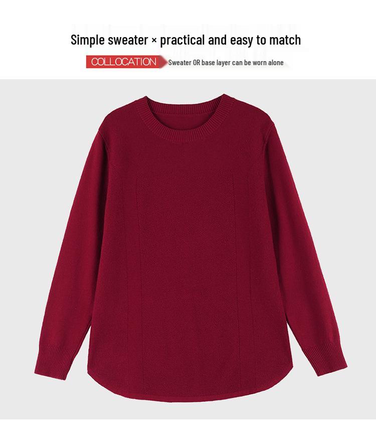 Women's 2025 Woodpecker Knitted Sweater: Fashionable Long Sleeve Autumn/Winter T-Shirt for Middle-Aged Mothers