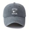 Unisex Vintage Washed Baseball Cap With Never Underestimate An Old Man With A Guitar Print
