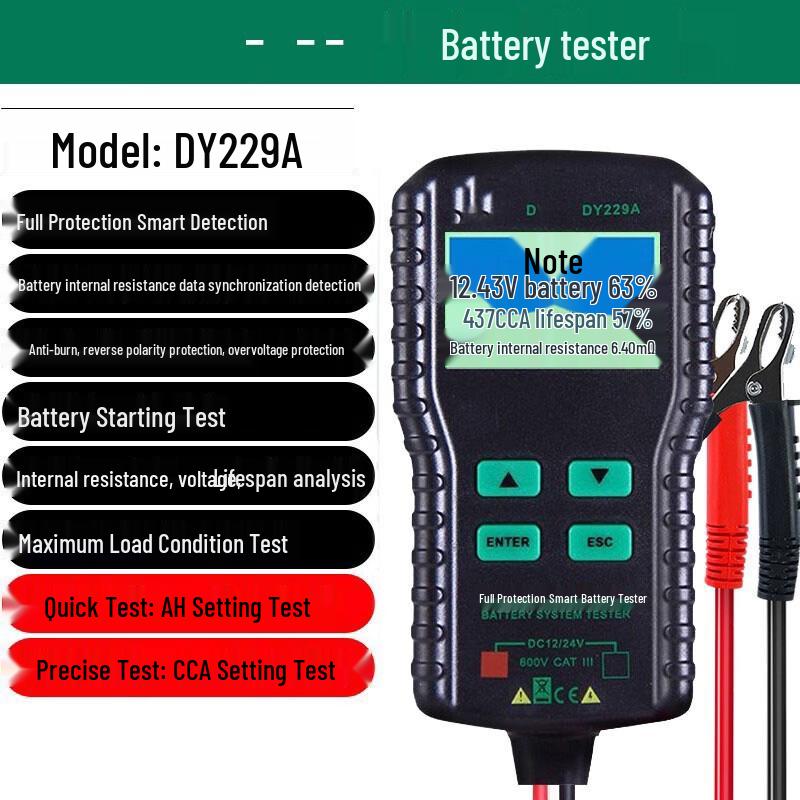 CHUGOUXIANG 12V/24V Battery Tester CN plug (adapter included)