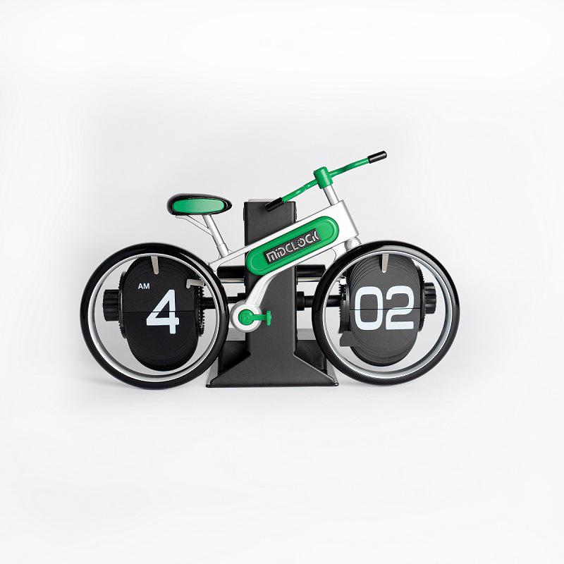 

Creative Bicycle-Shaped Flip Clock - Stylish Desktop Table Clock and Fashionable Home Decoration Gift зелёный