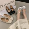 French Flat-bottomed Bow Mary Jane Single Shoes Women's 2025 Summer New Versatile Skirt Soft-soled Ballet Shoes