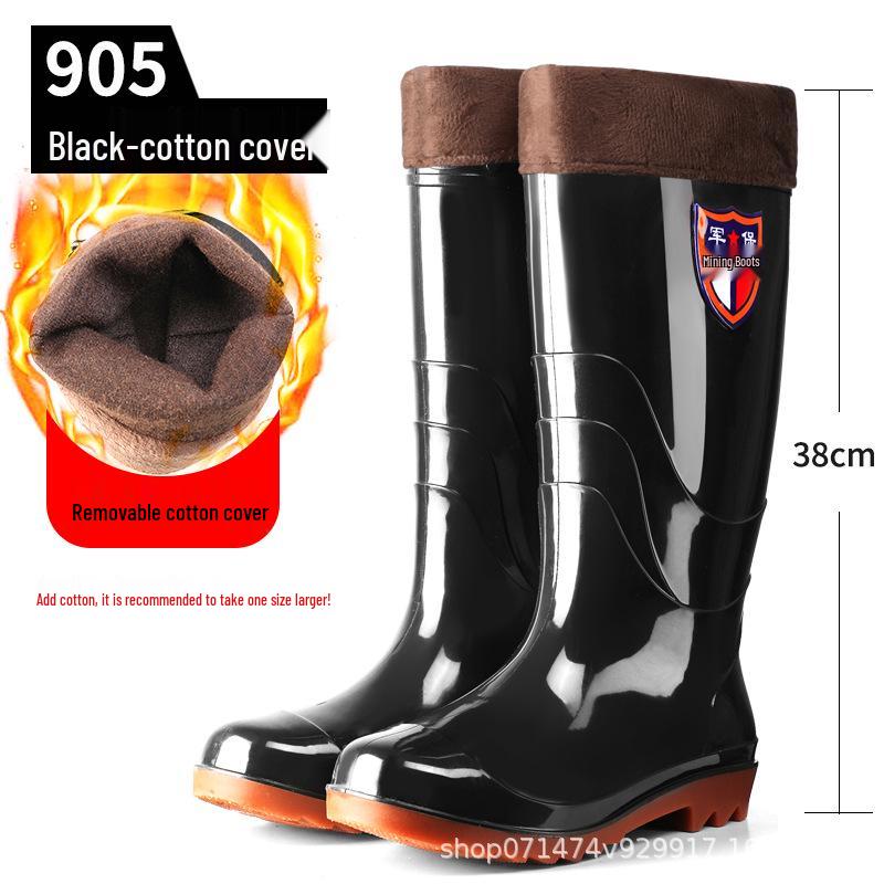 Men's Military Protection Non-Slip High-Top Water & Rain Rubber Shoes