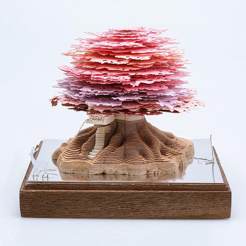 3D Stereoscopic Sticky Note Sculpture 2026 Calendar: Creative Tear-off Convenience Pad and Desktop Ornament