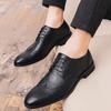 Fashion DUDELI 2025 Brogue Formal Shoes Men Dress Leather Shoes Fashion Men Flats Shoes Genuine Retro Pointed Toe Oxford Male Footwear