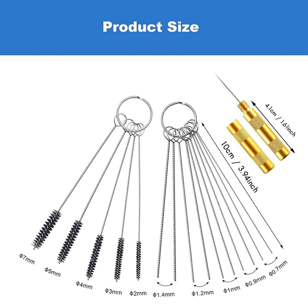 ABWR-Carburetor Cleaning Kit, 26 Wires + 20 Needles + 10 Brushes + 2 Pick, Premium Torch Tip Cleaner, Carbons Dirt Jet Remove
