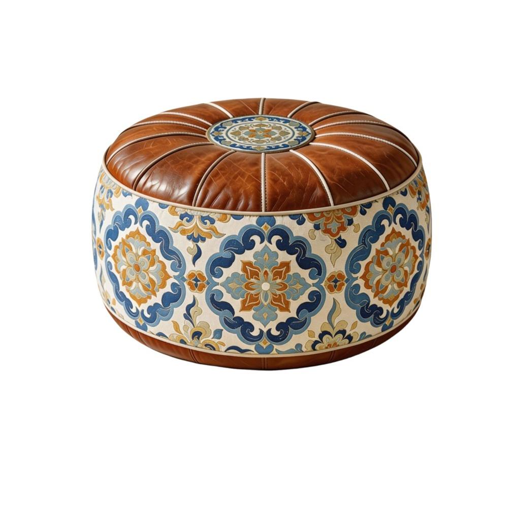PU-Leder Boho-Stil Sitzkissenbezug Füllbares Design Aufbewahrung Beinbank Schlafzimmer