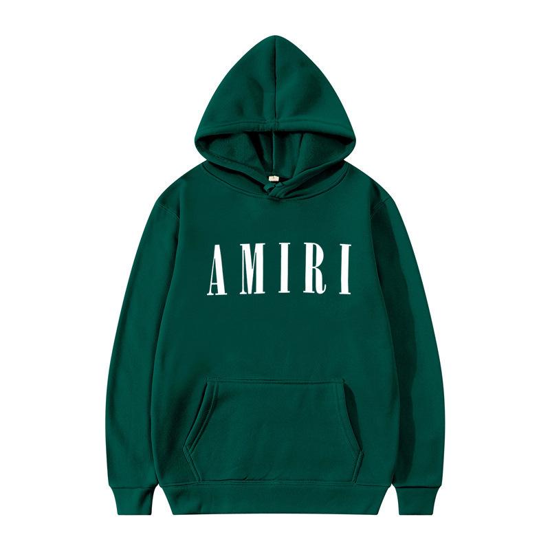 Autumn Winter Fleece Men's Amiri Hooded Loose Fit Trendy Brand Hoodie