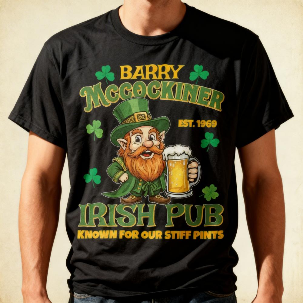 Barry McCockiner Irish Pub Funny St.Patrick’s Unisex T-Shirt