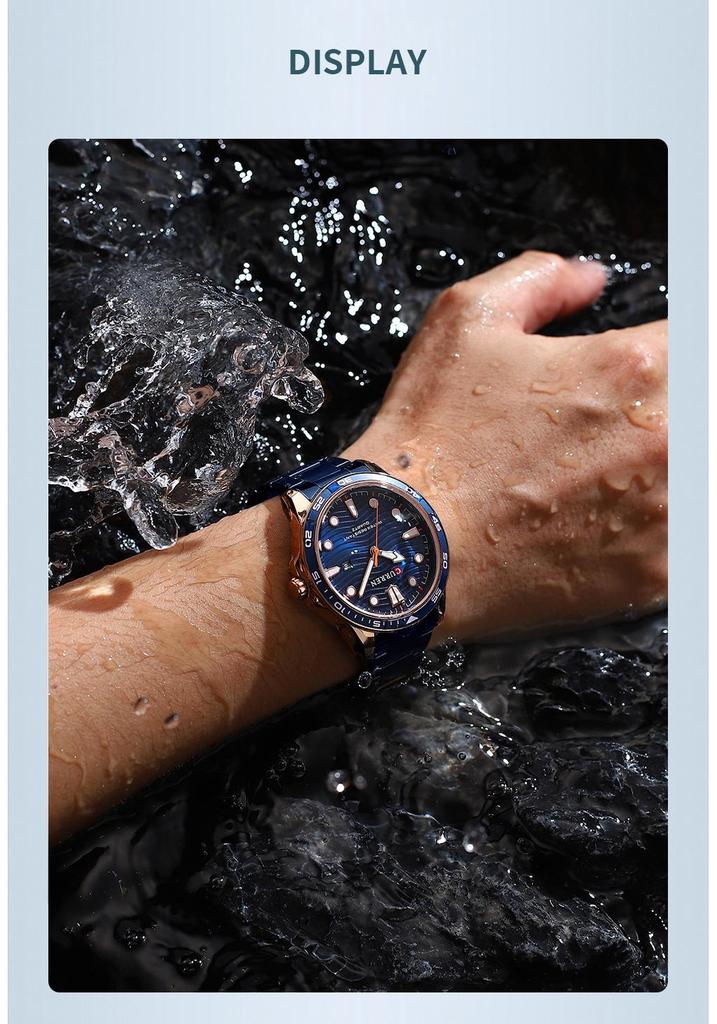 CURREN 8426 Men's Waterproof Steel Band Sports Quartz Watch with Calendar