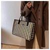 Canvas Bag Bag Women's Outing Large Capacity Plaid Versatile One-shoulder Student Tote Bag Tote Changing Bag