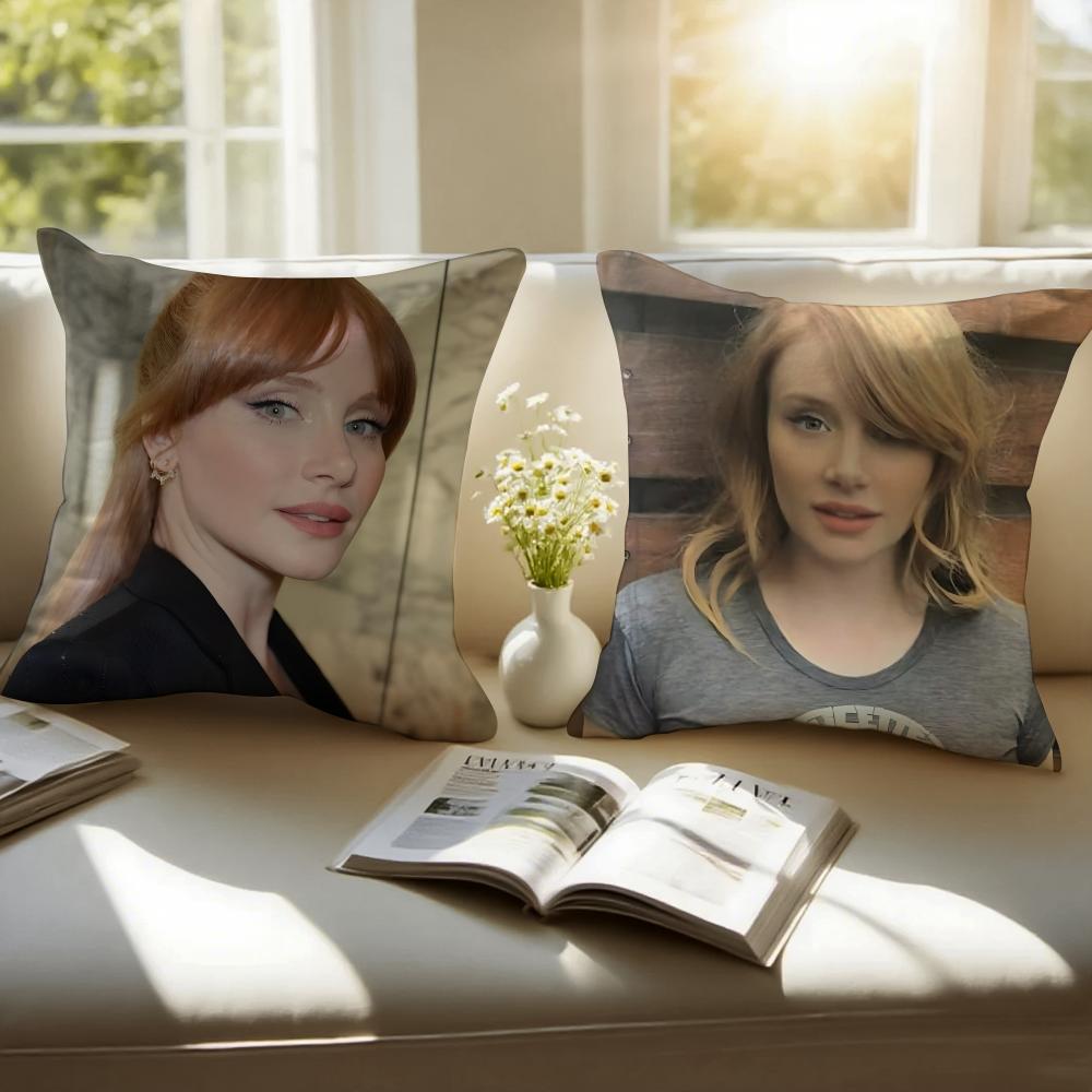 B-Bryce Dallas Howard Cushion Cover Pillowcase Short Plush Invisible Zipper Room Sofa Cushion Cover