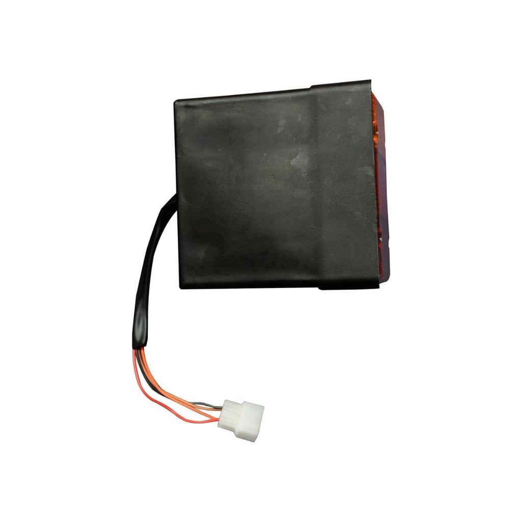 APSMOTIV 2Pcs Mahindra Tractor Tail Light Back Lights Red/Amber 12V Rear Tail Lamp Black Metal Housing Fits Mahindra 4500, 5500, 4530, 3550, 5565